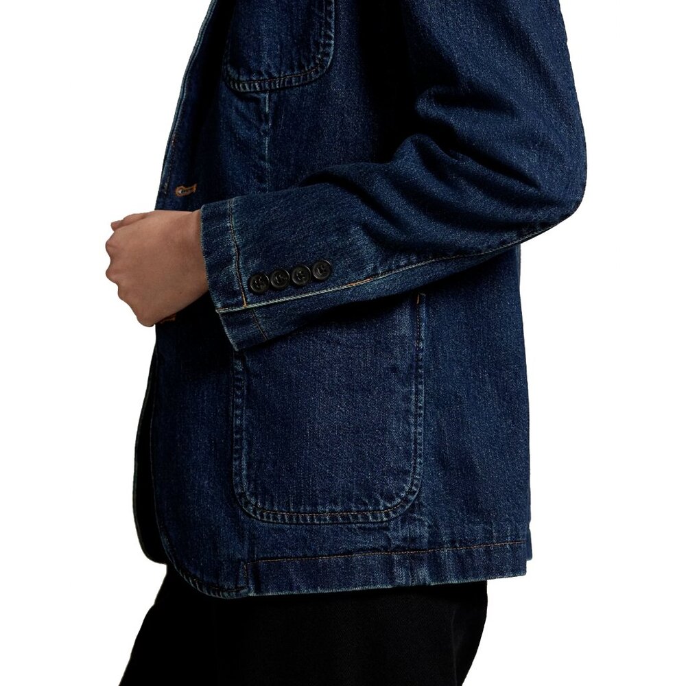 NWT Polo Ralph Lauren Denim Blazer Single Breasted Dark Nelle Wash - Picture 4 of 11